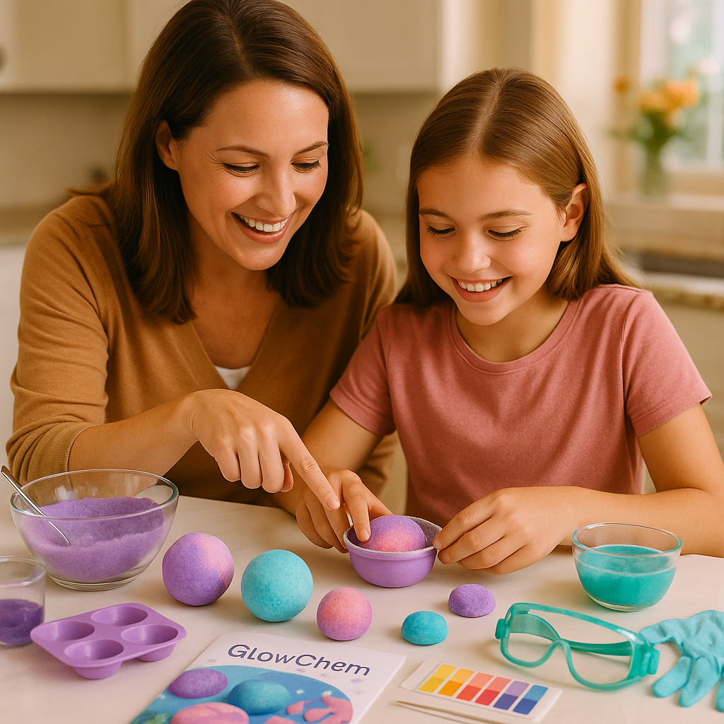 Parent and child bonding over chemistry experiment